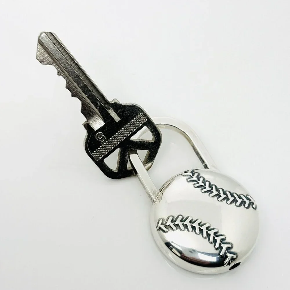 Tiffany & Co Baseball Sports Theme Key Ring KeyChain in Sterling Silver